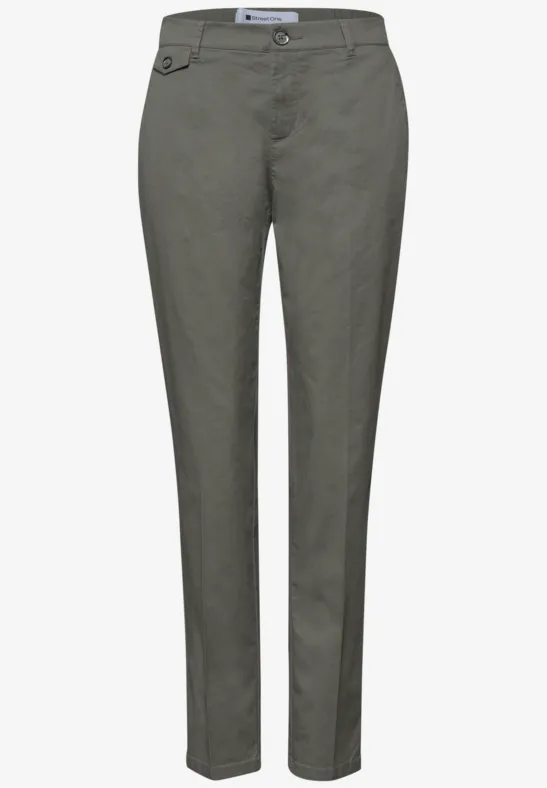 Chino im Casual Fit in softer Qualität dusky green