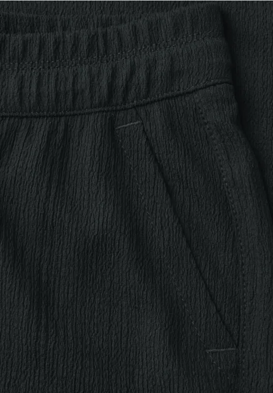 High Waist broek met wijde pijpen in casual pasvorm pine grove green