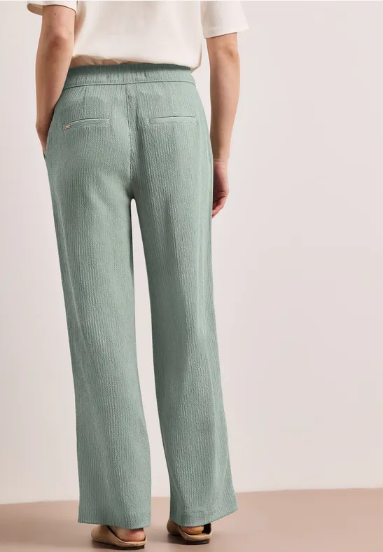 High Waist Wide Leg Hose im Casual Fit dark mint green
