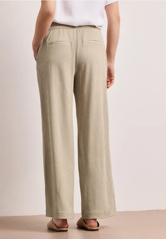 High Waist Wide Leg Hose im Casual Fit cobble stone