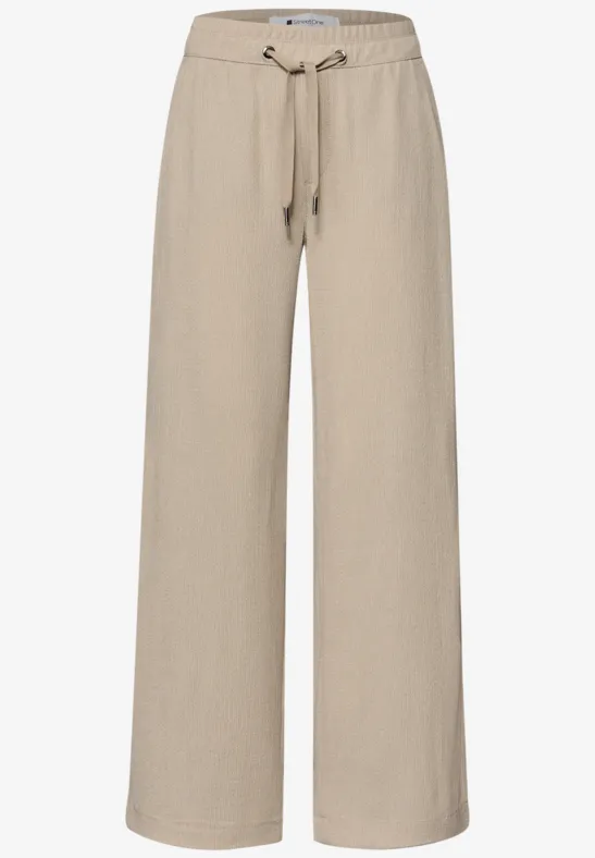 High Waist Wide Leg Hose im Casual Fit cobble stone