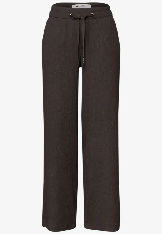 High Waist Wide Leg Hose im Casual Fit deep earth