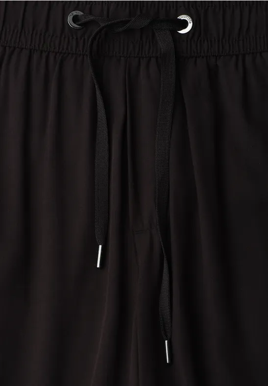 Zwarte joggingbroek met elastische taille en trekkoord