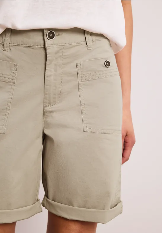 Straight Legs bermuda met omslag cobble stone