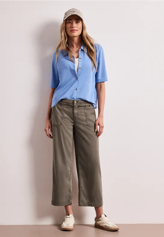 Wide Leg Jeans mit Gürteldetail brown wash