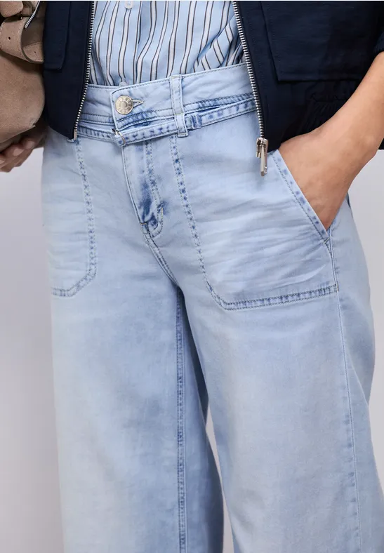 Wide Legs in gebleekte look ultra bleached wash