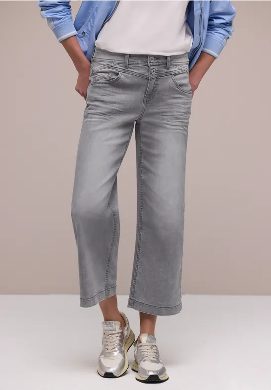 High Waist Wide Leg Jeans en Loose Fit light grey wash