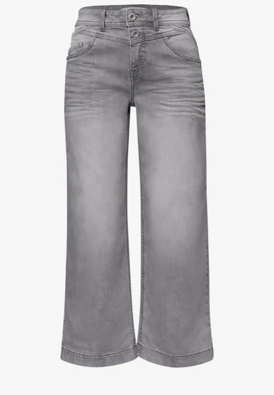 High Waist Wide Leg Jeans en Loose Fit light grey wash