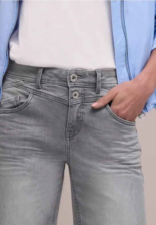 High Waist Wide Leg Jeans en Loose Fit light grey wash