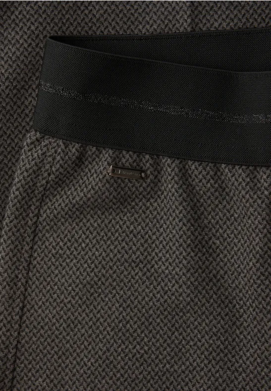 Broek met wijde pijpen in visgraatmotief null