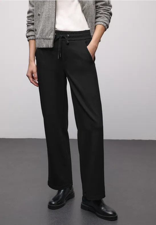 Straight Leg Hose mit Tape Black