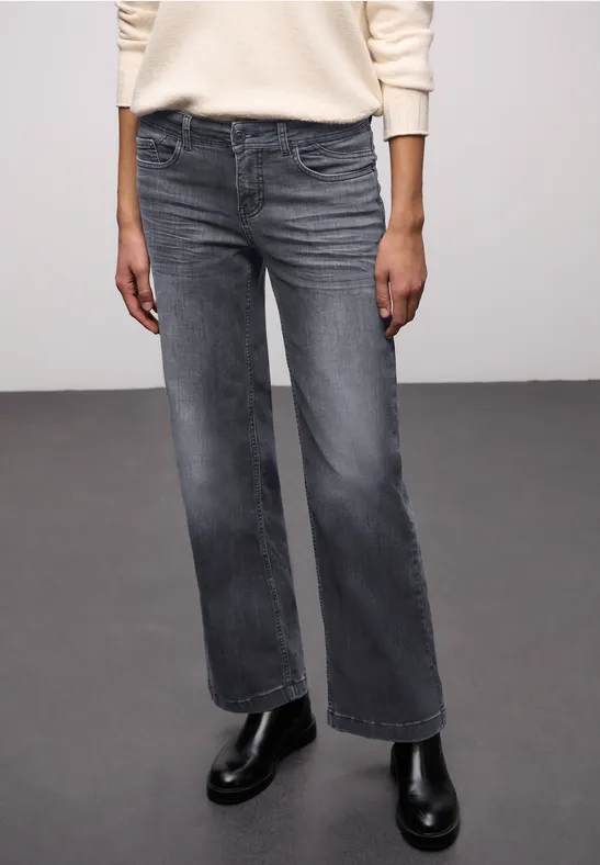 Wide Legs Jeans Steel Grey Washed