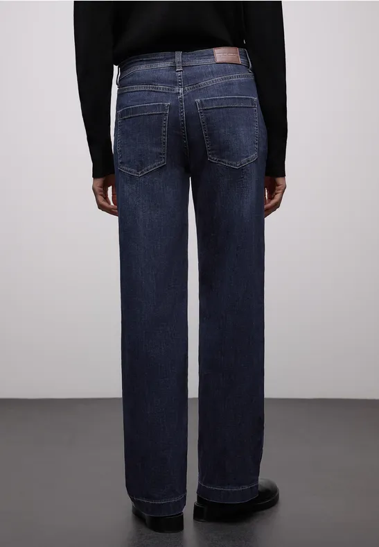 Wide Leg Jeans Dark blue washed