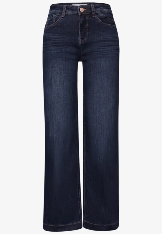 Wide Leg Jeans Dark blue washed