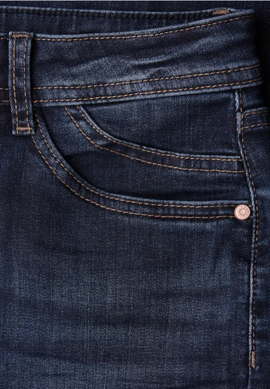 Wide Leg Jeans Dark blue washed