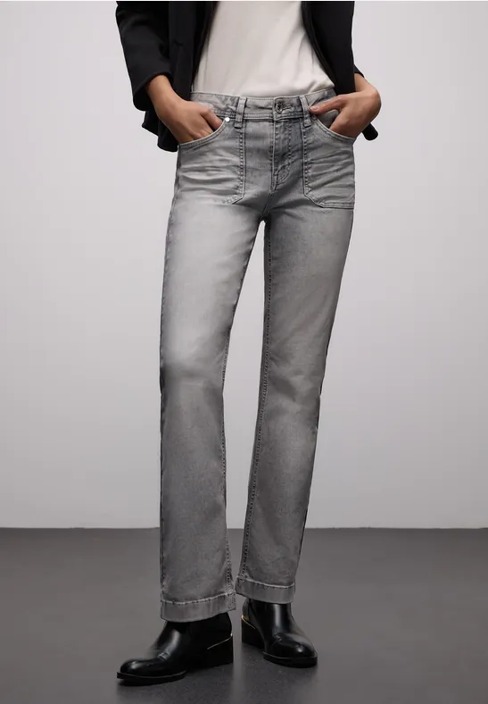 Bootcut Jeans Light Grey Washed