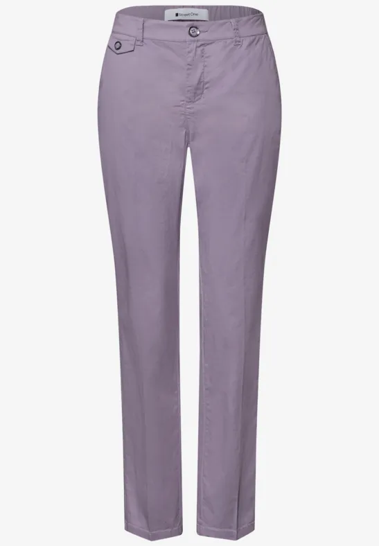 Chino im Casual Fit in softer Qualität faded violet