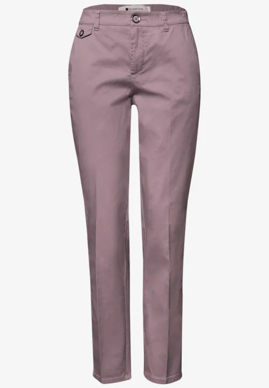Chino im Casual Fit in softer Qualität dusty berry