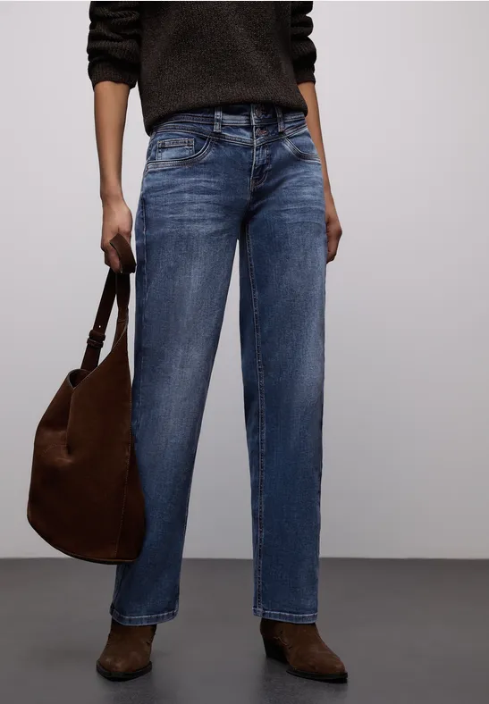 Straight Legs jeans Medium Blue Random Washed