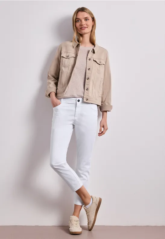 7/8 Slim Legs broek in satijnlook White