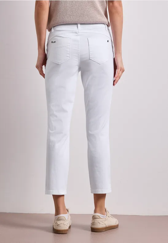 7/8 Slim Legs broek in satijnlook White