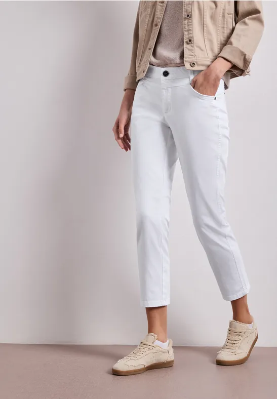 7/8 Slim Legs broek in satijnlook White