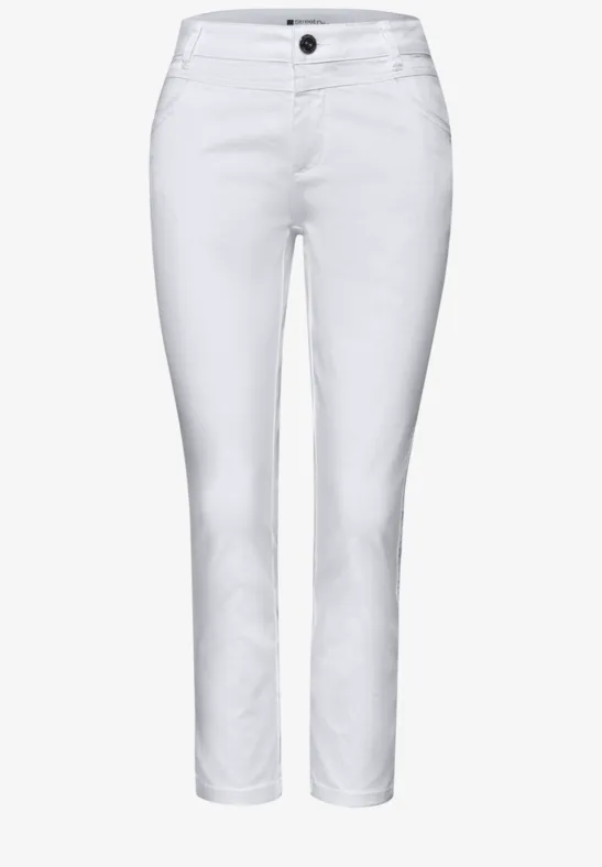 7/8 Slim Legs broek in satijnlook White