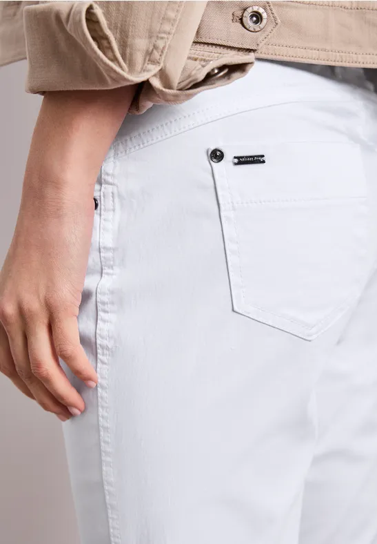 7/8 Slim Legs broek in satijnlook White