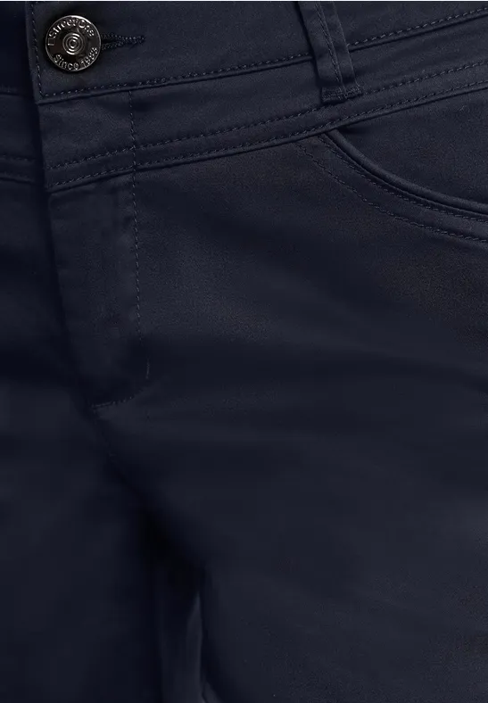 7/8 Slim Legs broek in satijnlook shadowed navy