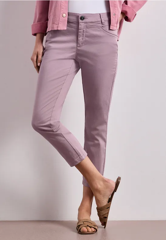 7/8 Slim Legs broek in satijnlook dusty berry