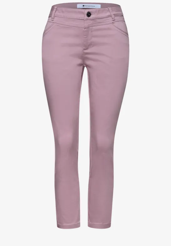7/8 Slim Legs broek in satijnlook dusty berry