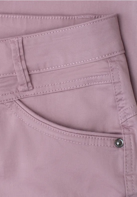 7/8 Slim Legs broek in satijnlook dusty berry