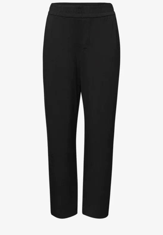 Mid Waist Slim Leg Hose im Loose Fit Black