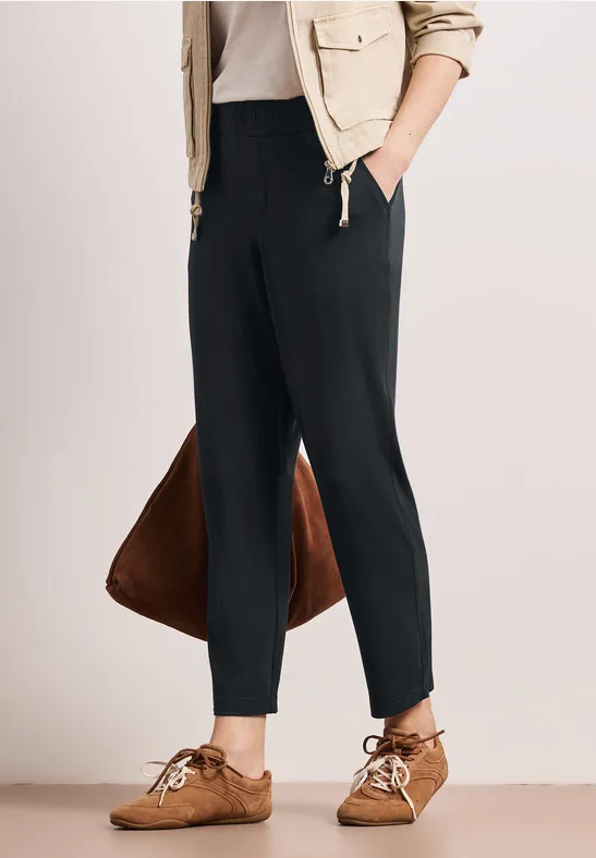 Mid Waist Slim Leg Pantalon Loose Fit pine grove green