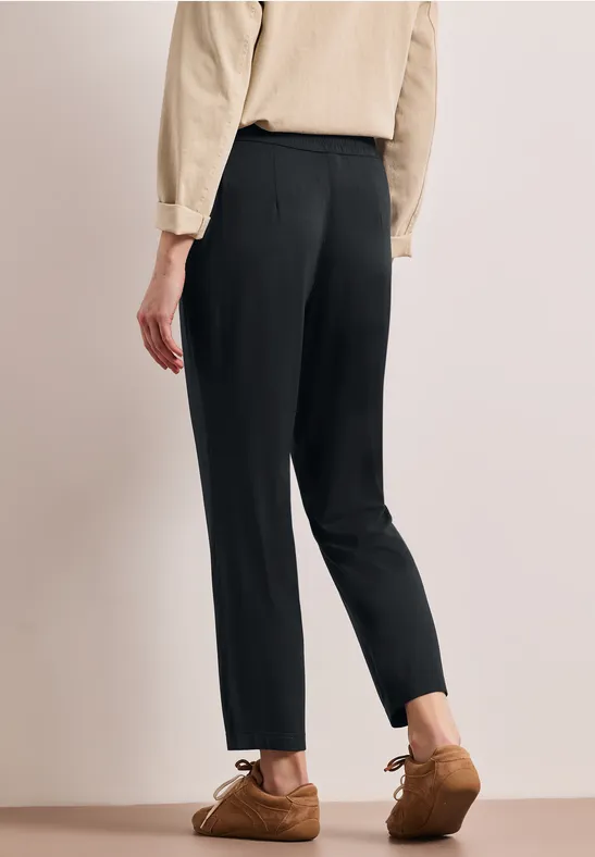 Mid Waist Slim Leg Pantalon Loose Fit pine grove green