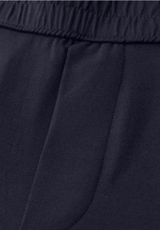 Mid Waist Slim Leg Pantalon Loose Fit shadowed navy