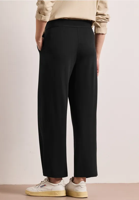High Waist Wide Leg Hose im Loose Fit Black