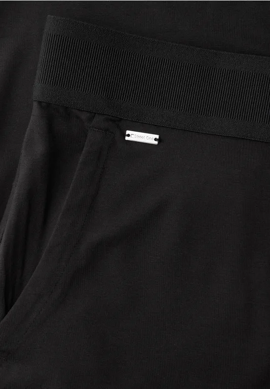 High Waist Wide Leg Hose im Loose Fit Black