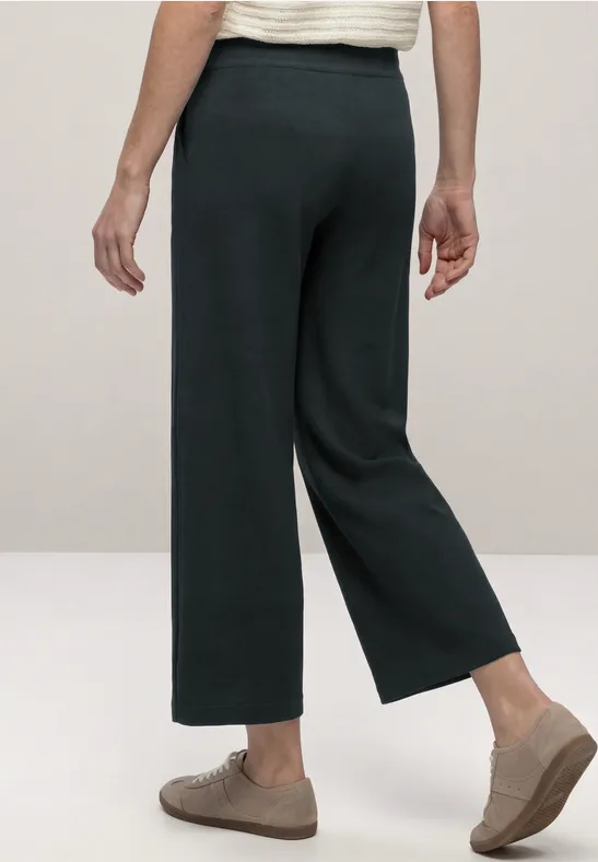 High Waist Wide Leg Hose im Loose Fit pine grove green