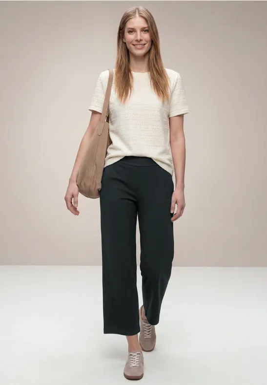 High Waist Wide Leg Hose im Loose Fit pine grove green