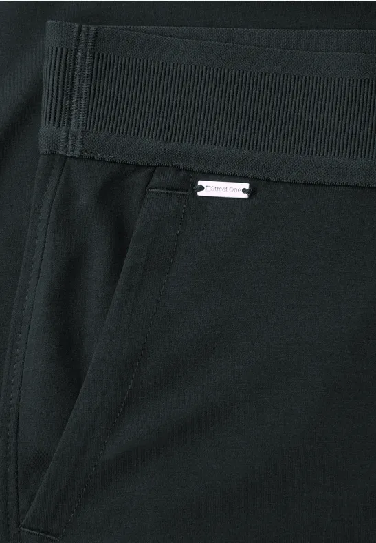 High Waist Wide Leg Hose im Loose Fit pine grove green