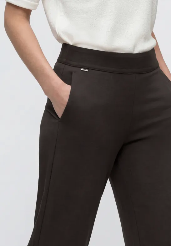 High Waist Wide Leg Hose im Loose Fit deep earth