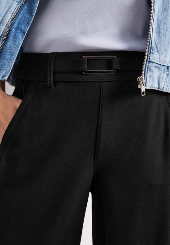 Straight Leg Hose mit Schnallendetail Black