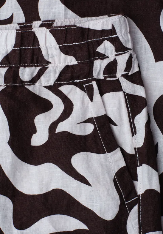 Pantalon Mid Waist à jambes larges avec imprimé espresso brown