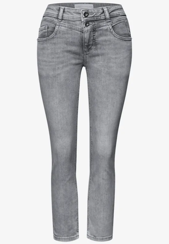 Mid Waist Slim Legs jeans in Slim Fit light grey random wash