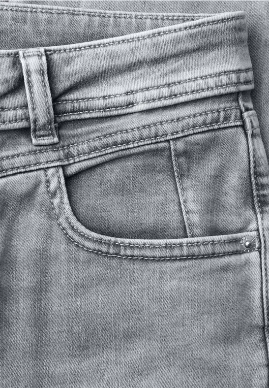 Mid Waist Slim Legs jeans in Slim Fit light grey random wash