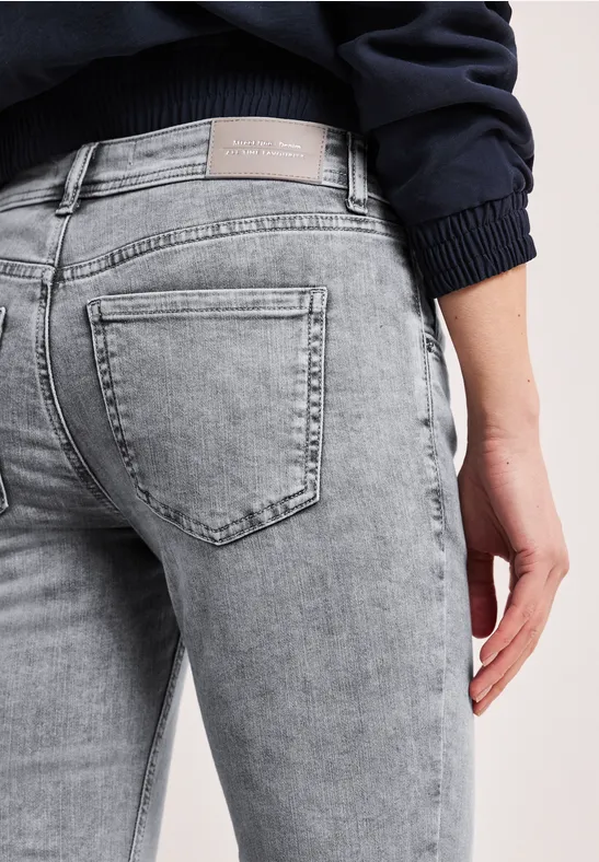 Mid Waist Slim Legs jeans in Slim Fit light grey random wash