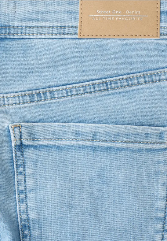 Mid Waist Slim Leg Jeans im Slim Fit light blue random wash