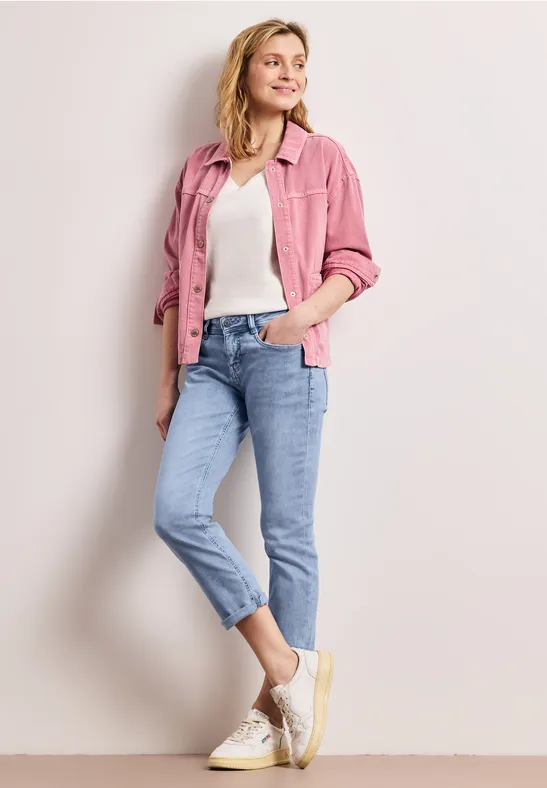 Low Waist Slim Leg Jeans im Casual Fit light blue random wash