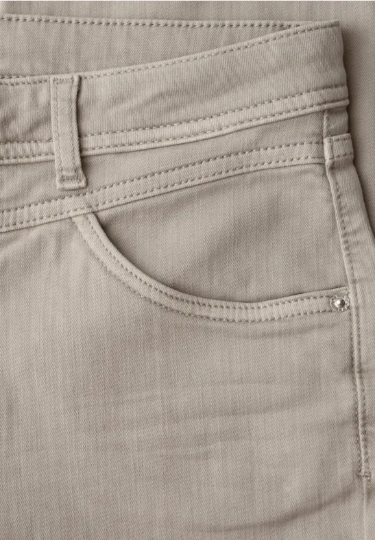 Straight Legs jeans met franje aan de zoom Beige Washed